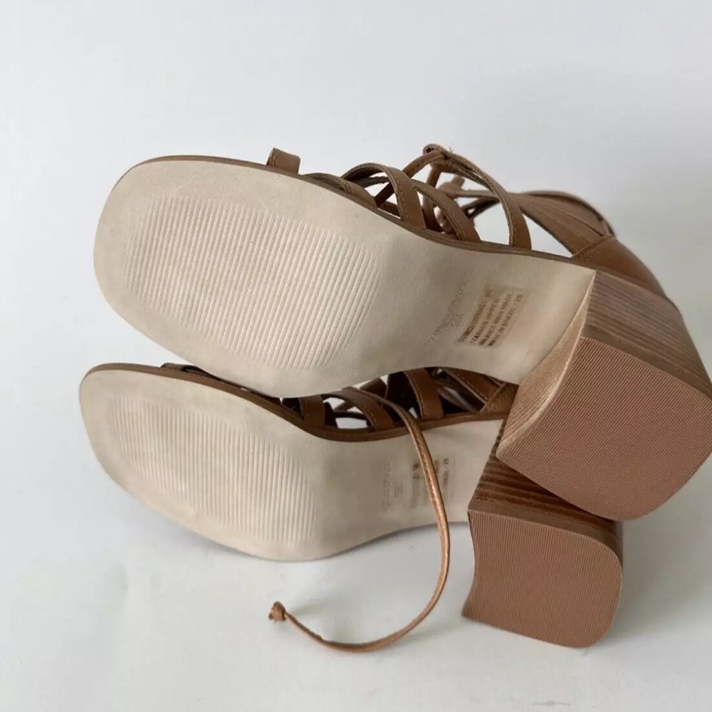 Steve Madden Cherri 30 Leather Strappy Sandals 5/6/7/9/9.5 -Tan- - Picture 6 of 6